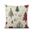 thumbnail image 2 of Xmas Tree Farmhouse Winter Holiday Throw Pillow Covers Square Throw Pillow Case 18 x18 Inches Set of 2 Christmas Throw Cushion Case for Indoor Home Bedroom, 2 of 7