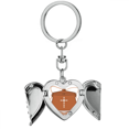 thumbnail image 1 of Tokelau Oceania National Emblem Heart Angel Wing Key Chain Holder, 1 of 3