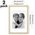 thumbnail image 5 of Americanflat 8x12 Picture Frame with Polished Plexiglass with 6x8 Mat 2 Pack Display Photo Wall - Natural Oak, 5 of 8