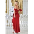 thumbnail image 2 of Women's Adora Design 3322 Ruffled High Low Off Shoulder Lace Prom 2026 Dress Christmas   New Year Holiday Red Size 4, 2 of 3
