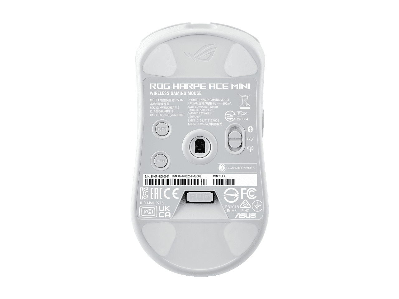 ASUS ROG Harpe Ace Mini Wireless Gaming Mouse - 49g Lightweight, AimPoint Pro 42K Optical Sensor, Optical Micro Switches, ROG Polling Rate Booster, Esports & FPS Gaming Ready - White