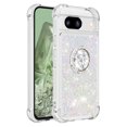 thumbnail image 2 of Funda para Google Pixel 8A 5G con Brillo Líquido Flotante, Purpurina, Parachoques y Anillo Giratorio Soporte, 2 of 5