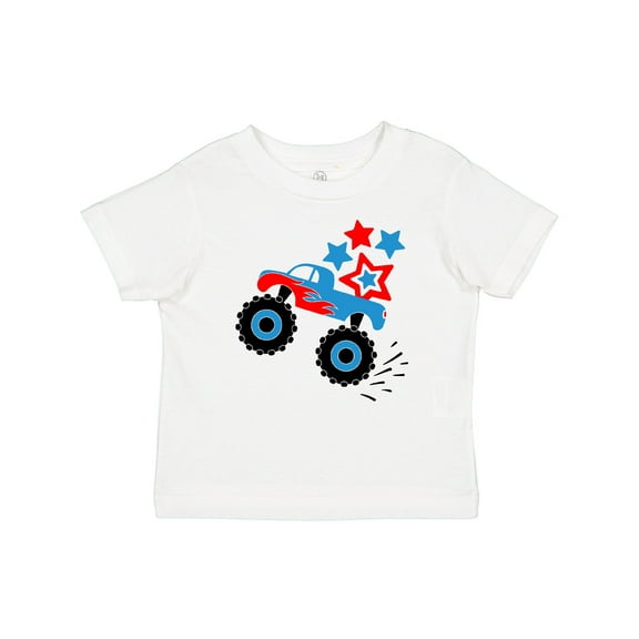 Inktastic Patriotic Monster Truck with Red and Blue Stars Boys or Girls Baby T-Shirt