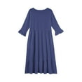 thumbnail image 3 of Inglocry Girls Maxi Dress Crew Neck A-line Loose Flowy Tiered Holiday Casual Dresses with Pockets for 5-14 Years Dark Blue 4-5Year, 3 of 4