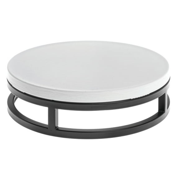 HUBERT® Black Display Riser with White Top - 11 1/5"Dia x 3 1/5"H