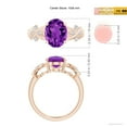 thumbnail image 4 of ANGARA Natural Oval 2.2 ct Amethyst Criss Cross Ring with Diamonds in 14K Rose Gold for Women (Size-10x8mm) | February Birthstone, Anniversary, Jewelry Gift for Women | Natural Amethyst Ring, 4 of 9