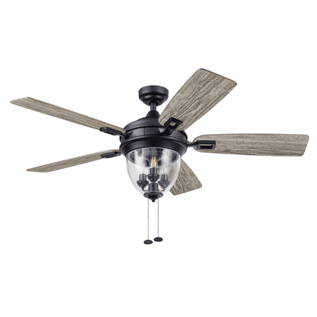 

Better Homes & Gardens 52 Matte Black 5 Blade Indoor/Outdoor Ceiling Fan with Lights