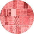 thumbnail image 1 of Ahgly Company Indoor Round Patchwork Red Transitional Area Rugs, 5' Round, 1 of 4