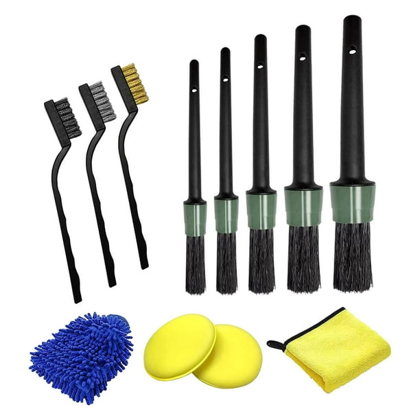 12x cepillos multifuncionales Cola limpiador de microfibra para detalles de coches