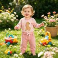 thumbnail image 2 of NOLDARES Toddler Infant Girls Outfits Fall Winter Clothing 2pcs Long Sleeve Graphic Top and Joggers Set Cute Print Clothing(Red,18-24 M), 2 of 9
