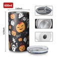 thumbnail image 4 of 20oz Coffee Tumblers Halloween Ghost Pumpkin Medley Pattern Stainless Steel Vacuum Insulated Travel Tumbler Coffee Cups Mug with Lid and Straw with Cleaning Brush for Cold & Hot Drinks, 4 of 5