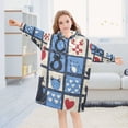 thumbnail image 5 of FORMRS Wearable Blanket Hoodie with Sleeves for Kids Cozy Flannel Sweatshirt, Black Cats and Hearts, 5 of 7