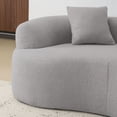 thumbnail image 5 of 66.93" Full Compression Sponge Sofa Couch, Teddy Velvet Fabric Deep Seat Loveseat Sofa with 2 Throw Pillows, Modern Comfy Cloud Floor Couch Round Sofa for Living Room, Small Spaces, Apartment, Grey, 5 of 9
