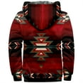 thumbnail image 5 of Fanxing Men's Sherpa Zip Up Western Aztec Print Hooded Coat Plus Size Fuzzy Fleece Tribal Aztec Hoodies Sweatshirt Overcoats Outwear, 5 of 8