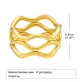 thumbnail image 2 of Womens Wedding 9.5mm Gold Plating Stainless Steel Hollow Irregular Ring Size 6-9, 2 of 7