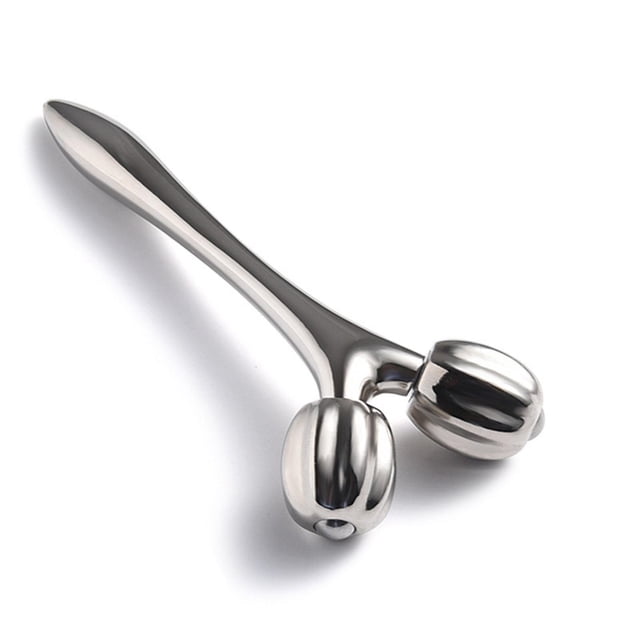 Masajeador facial, rodillo metálico para el rostro, herramienta de masaje Gua Sha para el cuidado de la piel del rostro, cuello, ojos y cuerpo, rodillo facial para mujeres
