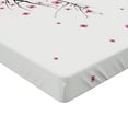 thumbnail image 2 of Ambesonne Floral Fitted Sheet, Cherry Blossom Flower, Full Size, Pink Black, 2 of 3