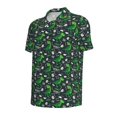 thumbnail image 2 of Balery Dinosaur and Bone Printed Men’s Short Sleeve Polo Shirt, Midweight Men's Shirt,Golf Polo shirts -Medium, 2 of 9