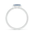 thumbnail image 2 of ANGARA Natural East-West Bezel-Set Oval London Blue Topaz and Diamond Ring in 14K White Gold for Women (Size-7x5mm) | November Birthstone Jewelry for Women | London Blue Topaz Ring (Ring Size - 6), 2 of 10
