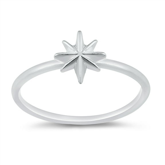 High Polish Northern Star Twinkle Ring .925 Sterling Silver Band Jewelry Female Male Unisex Size 10