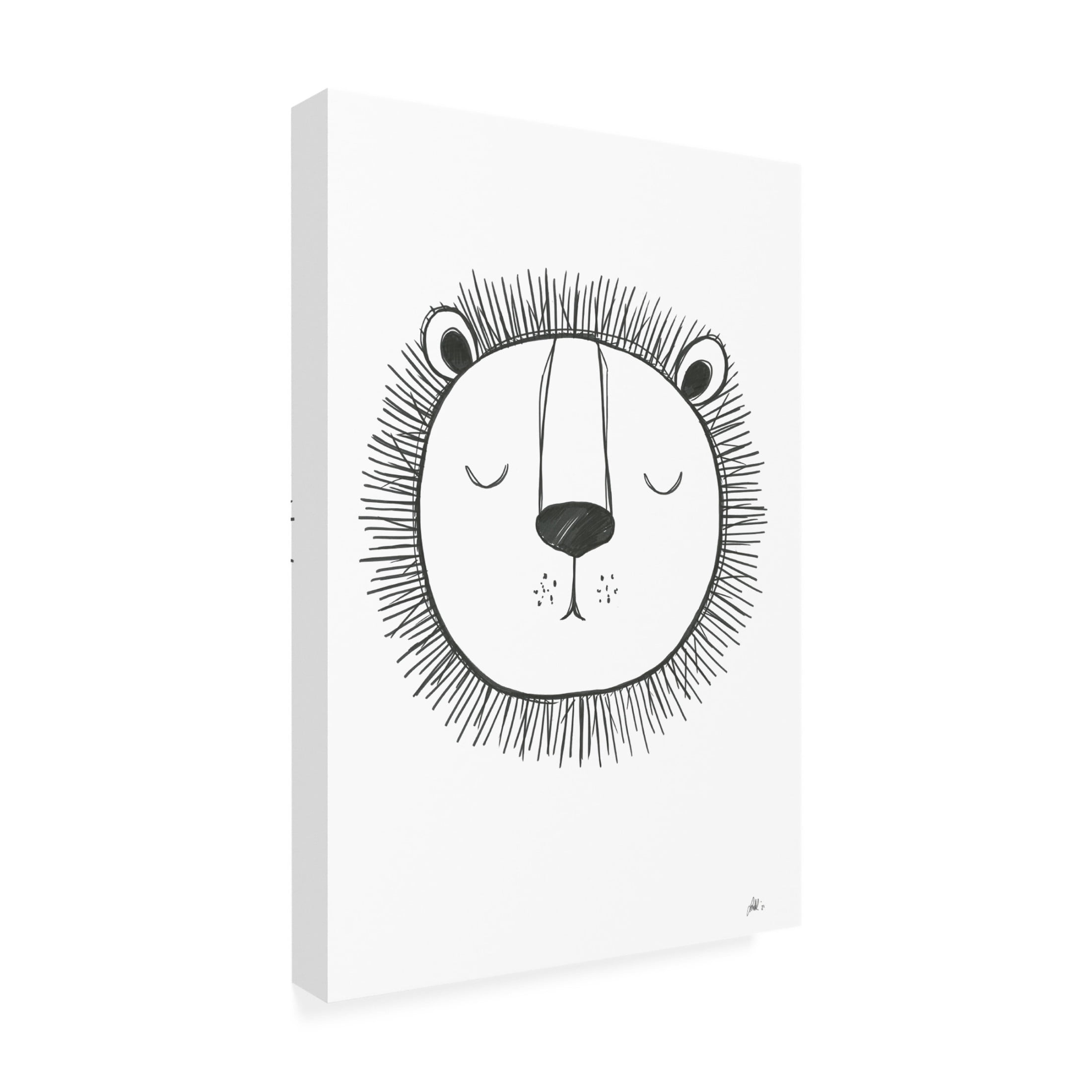 Canvas Wall Art - Lor Muller 'Lion' Wall Art for Living Room, Bedroom, or Office Décor by Trademark Fine Art - 22 x 32 Inches