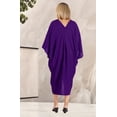 thumbnail image 4 of HAPPY BAY Women's Viscose Summer Button Closure Beachwear Duster Cardigan Beach Kimono 3X-4X Violet, Solid, 4 of 5