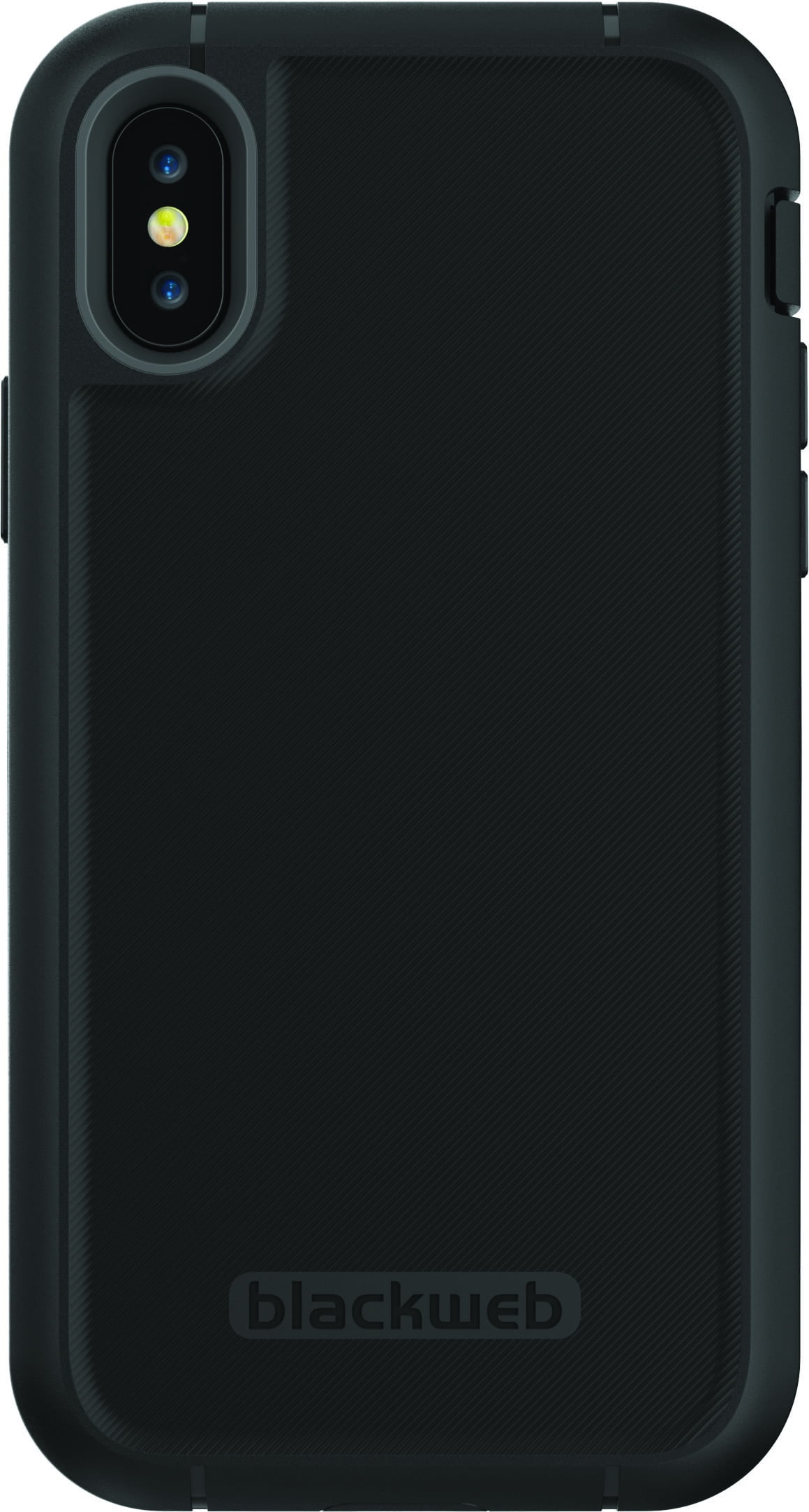 Blackweb Rugged Phone Case with Holster For iPhone X, Black