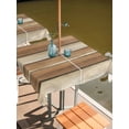 thumbnail image 2 of Outdoor Tablecloth with Umbrella Hole for Patio/Picnic/Party/Camping, Brown Khaki Wooden Waterproof Table Cloth Square Cover Washable, Vintage Farmhouse Retro Art (60"x 60"), 2 of 8