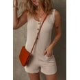 thumbnail image 6 of Women's Parchment Corded Knit Sleeveless Romper with Side Pockets | [ZhiHiMeRi] | (US 12-14)L, 6 of 12