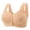 Complexion, variant on Women's Floral Front Closure Bra Wire-Free Wide Strap Lace Trim Plus Size Neutral Comfort Push Up Everyday Bra,Purple (M)