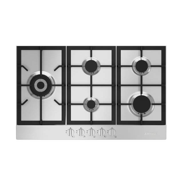 Ancona 34 in Natural Gas Cooktop with 5 Brass Burners