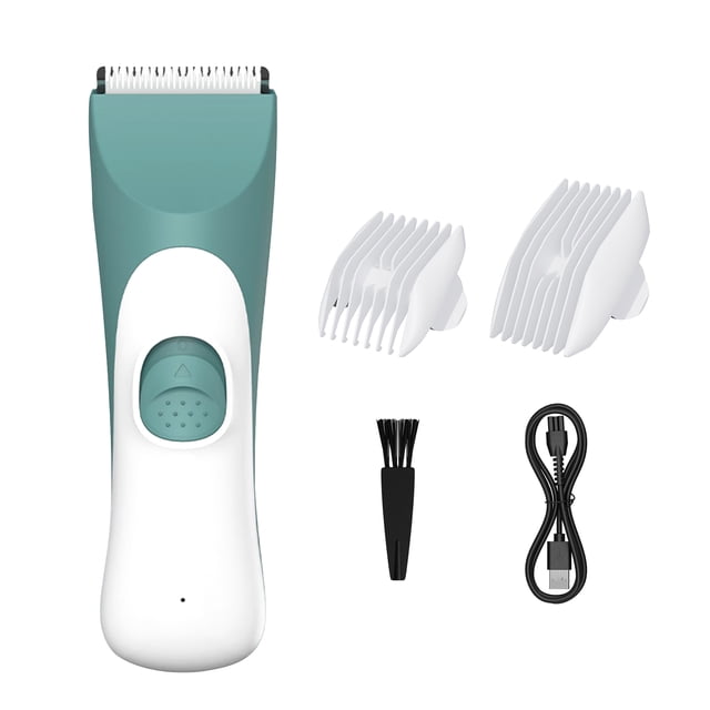 TFixol IPX7 Waterproof Baby Hair Clipper with USB Charging, 2 Guide Combs, 300mAh Battery, Green/Blue Options, Lightweight & Compact Design