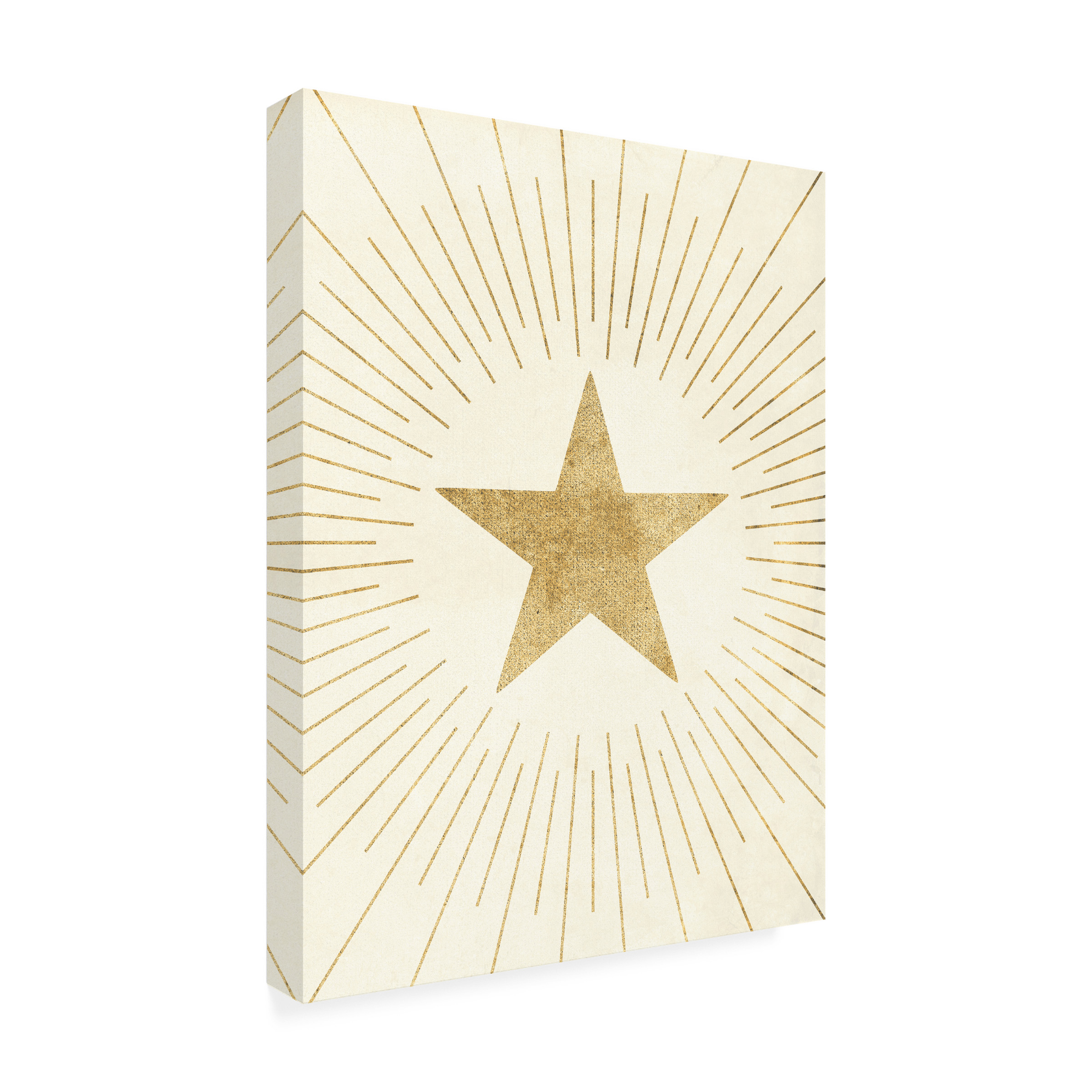 Canvas Wall Art - Tom Quartermaine 'Set of 3 Gold Sun Moon Star 2' Wall Art for Living Room, Bedroom, or Office DÃ©cor by Trademark Fine Art - 18 x 24 Inches
