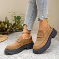 thumbnail image 6 of Fall Winter Women Chunky Platform Loafers, Faux Suede Buckle Slip‑On Shoes, Lug Sole Casual Shoes, 6 of 8