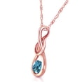 thumbnail image 2 of Galaxy Gold 14K Rose Gold Blue Topaz Pendant Necklace - December Birthstone - Communication & Serenity - 16" to 24" - Fine Jewelry for Women, 2 of 3