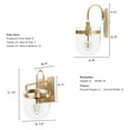 thumbnail image 5 of Hunter - Karloff 1-light Alturas Gold, Medium Size Sconce Light, Dimmable, Casual Style, for Bedrooms, Kitchens, Dining, Living Rooms - 19843, 5 of 6