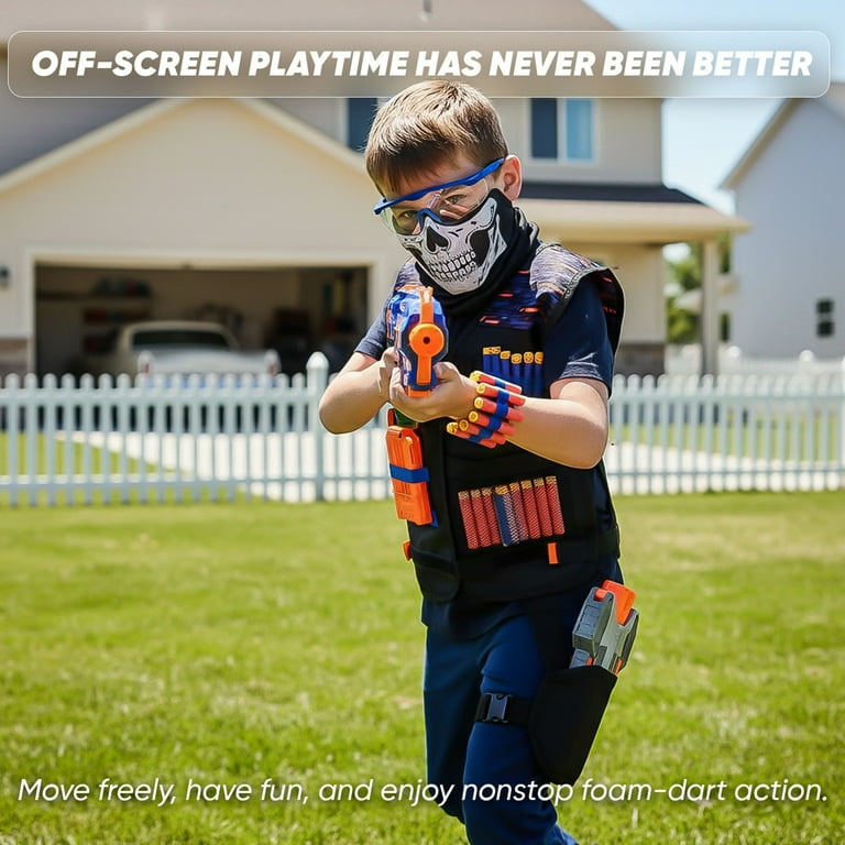 JoyX, Kids Vest Play-set, Foam Darts 40, Compatible with Nerf