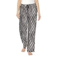thumbnail image 1 of Balery Black White Stripes Pantalones de pijama para mujer, pijamas ultraligeros, pantalones de estar por casa-X-Large, 1 of 6
