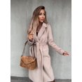 thumbnail image 4 of LinYooLi Trench Coats for Women Casual Lapel Long Solid Color Wrap Coat Wool Blend Overcoat Shacket Jacket, 4 of 4