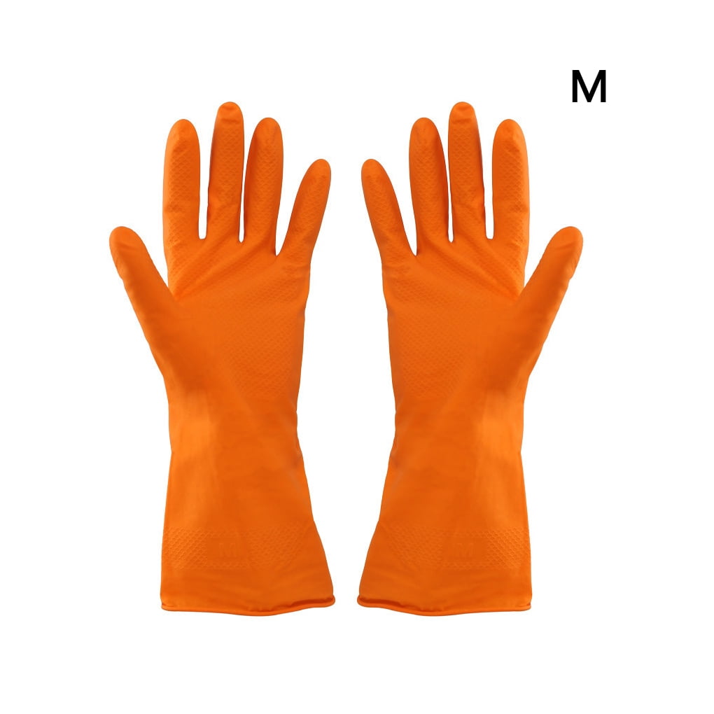 TureClos Household Thin Waterproof Latex Gloves Dish Washing Working Gloves for Kitchen Garden Car M