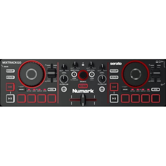 Numark Mixtrack Go Portable DJ Controller with Bluetooth MIDI for Mobile DJs