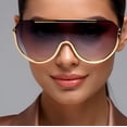 thumbnail image 5 of Oversized Sunglasses For Women Single Lens One Piece Black Lens Luxury Style, 5 of 10