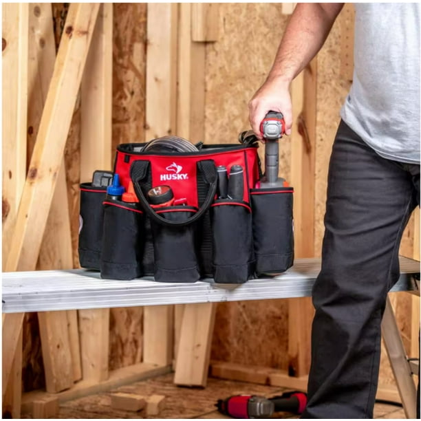 K HOKKA BIG DESIGINE BY HAND ツールバッグ Husky 14 in. 15 Pocket Open Top Supply Tool Bag - Walmart Business