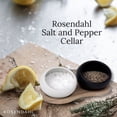 thumbnail image 2 of Rosendahl Salt and Pepper Cellar Set - Elegant White & Black Porcelain with European Oak Holder, Scandinavian Design, Compact and Functional for Contemporary Dining Tables, 2 of 7