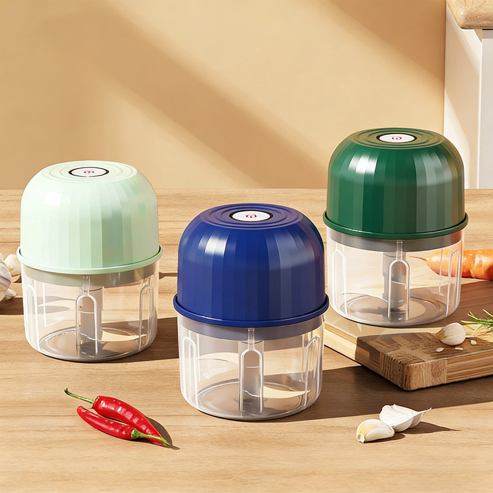 XKHZJL Electric Garlic Chopper, Portable Veggie Chopper,Garlic Grinder Masher Onion Chopper, Cordless Food Processor for Ginger, Chili, Fruit, Meat,etc