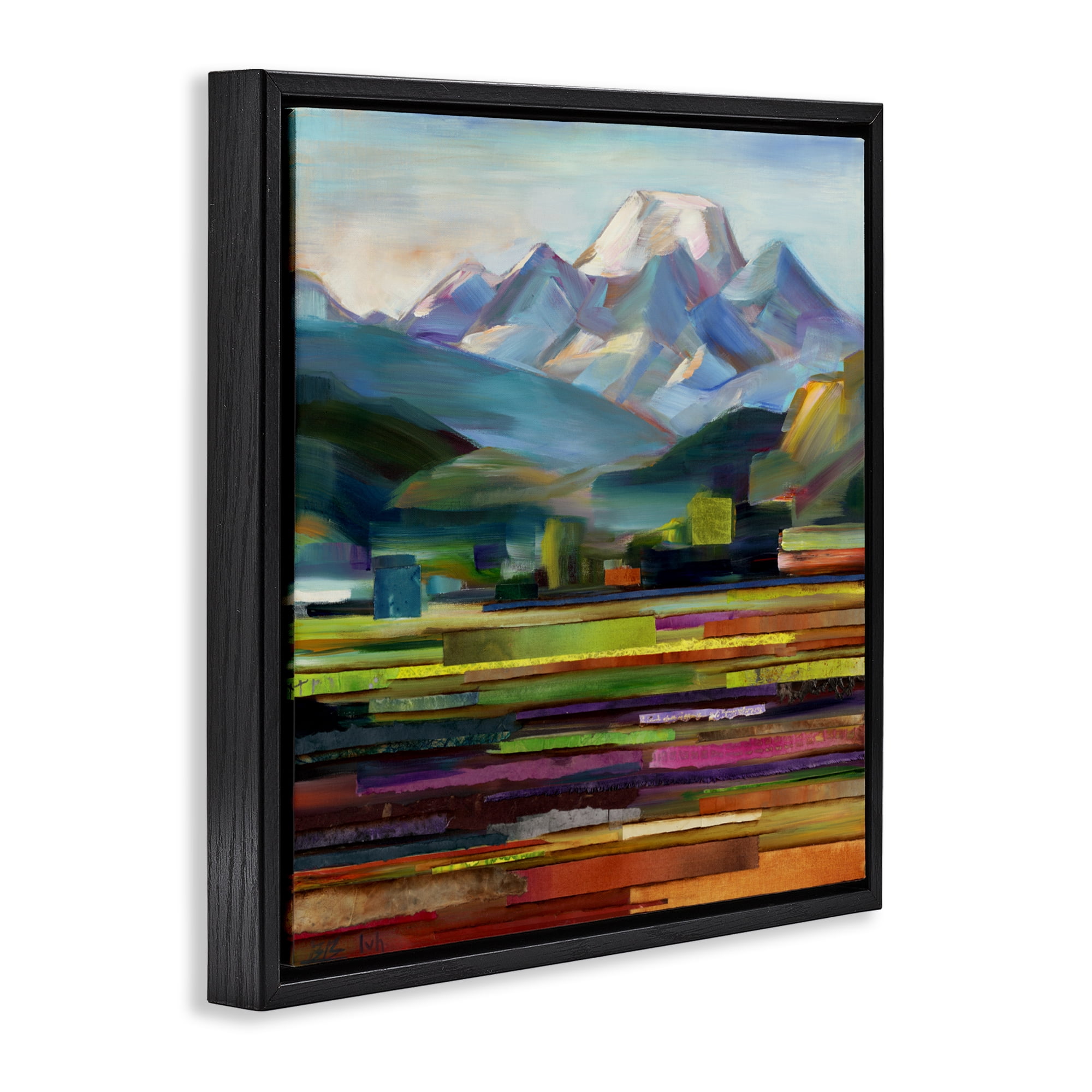 Stupell Industries Nature's Layers Mountain Scene Black Framed Floater Canvas Wall Art, design by Borcherding