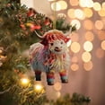 thumbnail image 4 of Cattle Christmas Tree Hanging Ornament Colorful Acrylic Festive Holiday Decorations For Your Home, 4 of 5