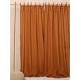 thumbnail image 2 of The Art Box Tie Top Linen Curtains Solid Rust 35w x 36l inch Curtains Living Room Bedroom Drapes Gauze Linen Blended Farmhouse Curtains Pack of 2, 2 of 7