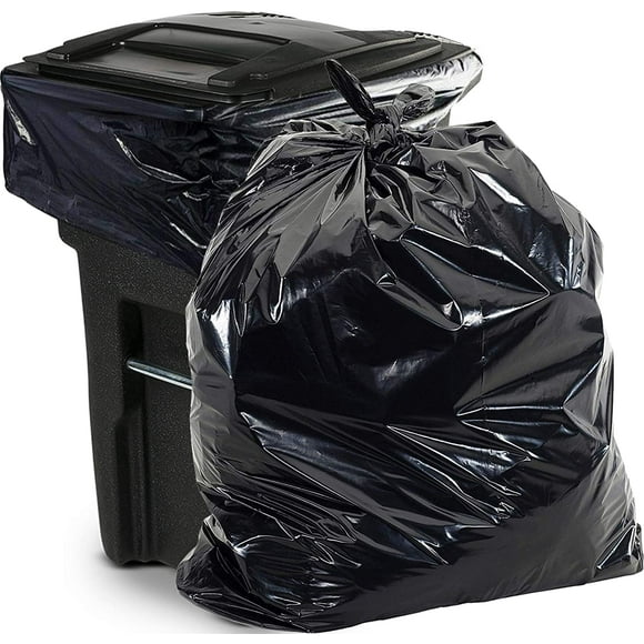 Hongchun Trash Bags Heavy Duty - (Large Pack of 50) - Large Black Plastic Trash Liner for Contractors, Lawn & Leaves, Outdoor, Storage, Commercial, Industrial, Tote Bags