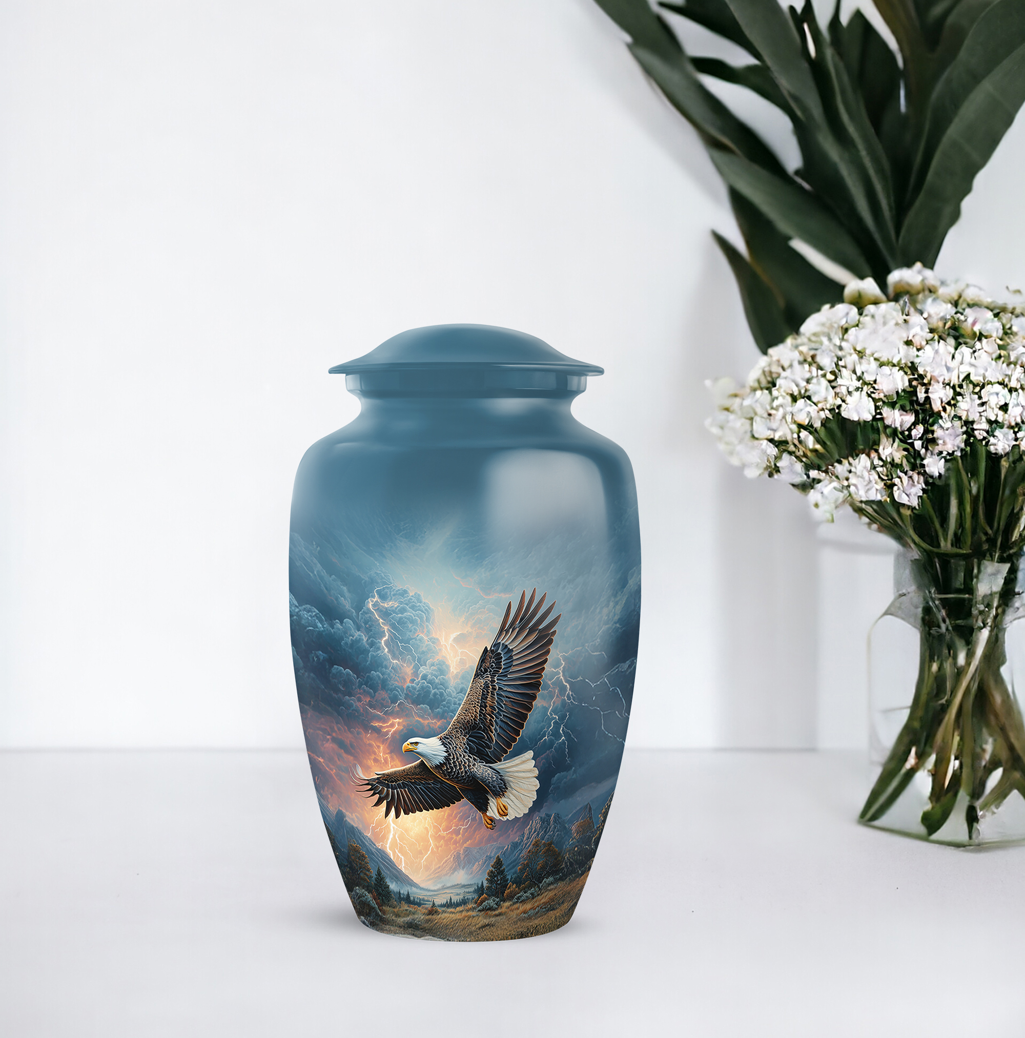 SABURIAL Eagle Urn - Large Burial Urn for Adult Human Ashes - Memorial Funeral Urns for Human Ashes Adult Female & Male - 10 Inch